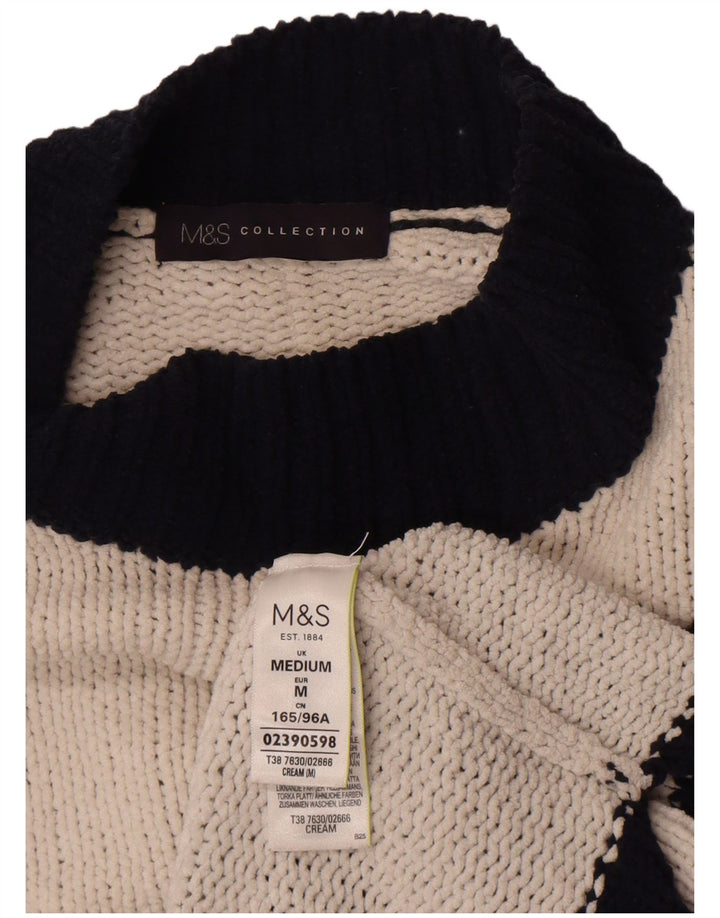 Marks & Spencer Damski sweter z golfem UK 14 Średni biały