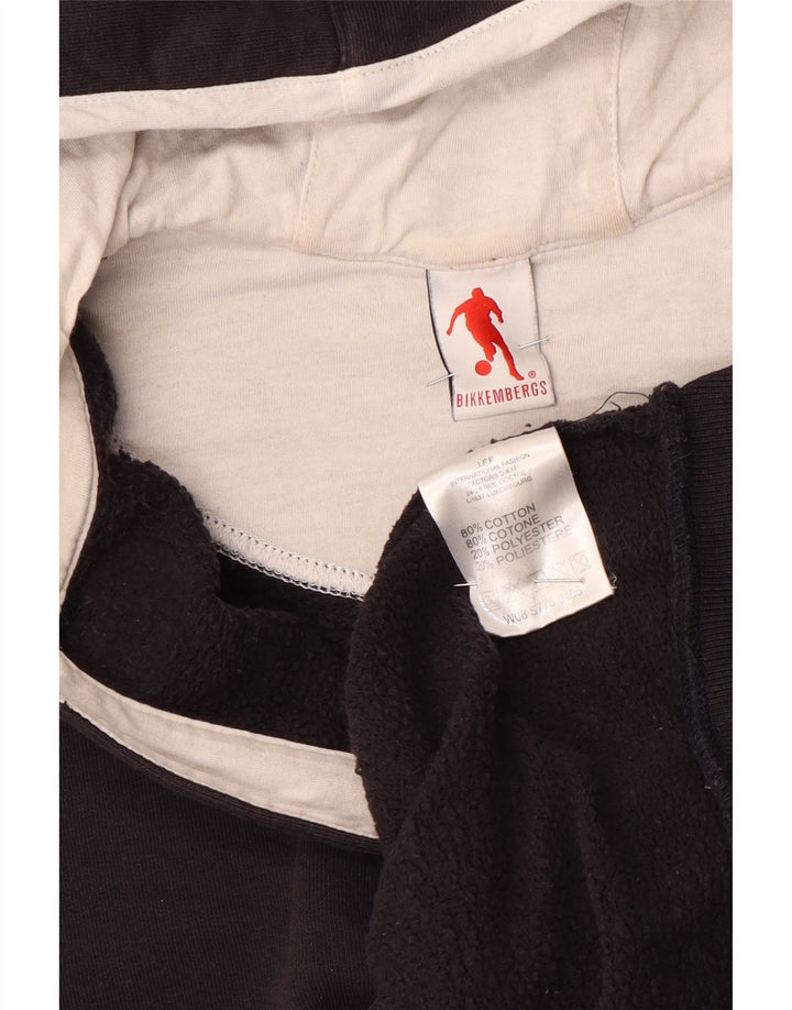 Damski sweter z kapturem i zapinaną na guziki Bikkembergs UK 14, średnia czarna bawełna