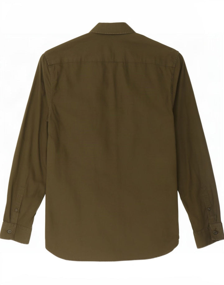 Koszula męska Fred Perry, mała, bawełniana w kolorze khaki