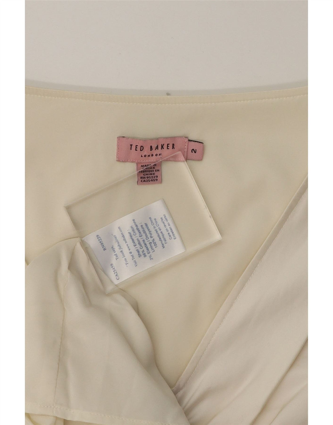 TED BAKER Womens Sleeveless Bodycon Dress Size 2 Small Off White Cotton Vintage Ted Baker and Second-Hand Ted Baker from Messina Hembry 