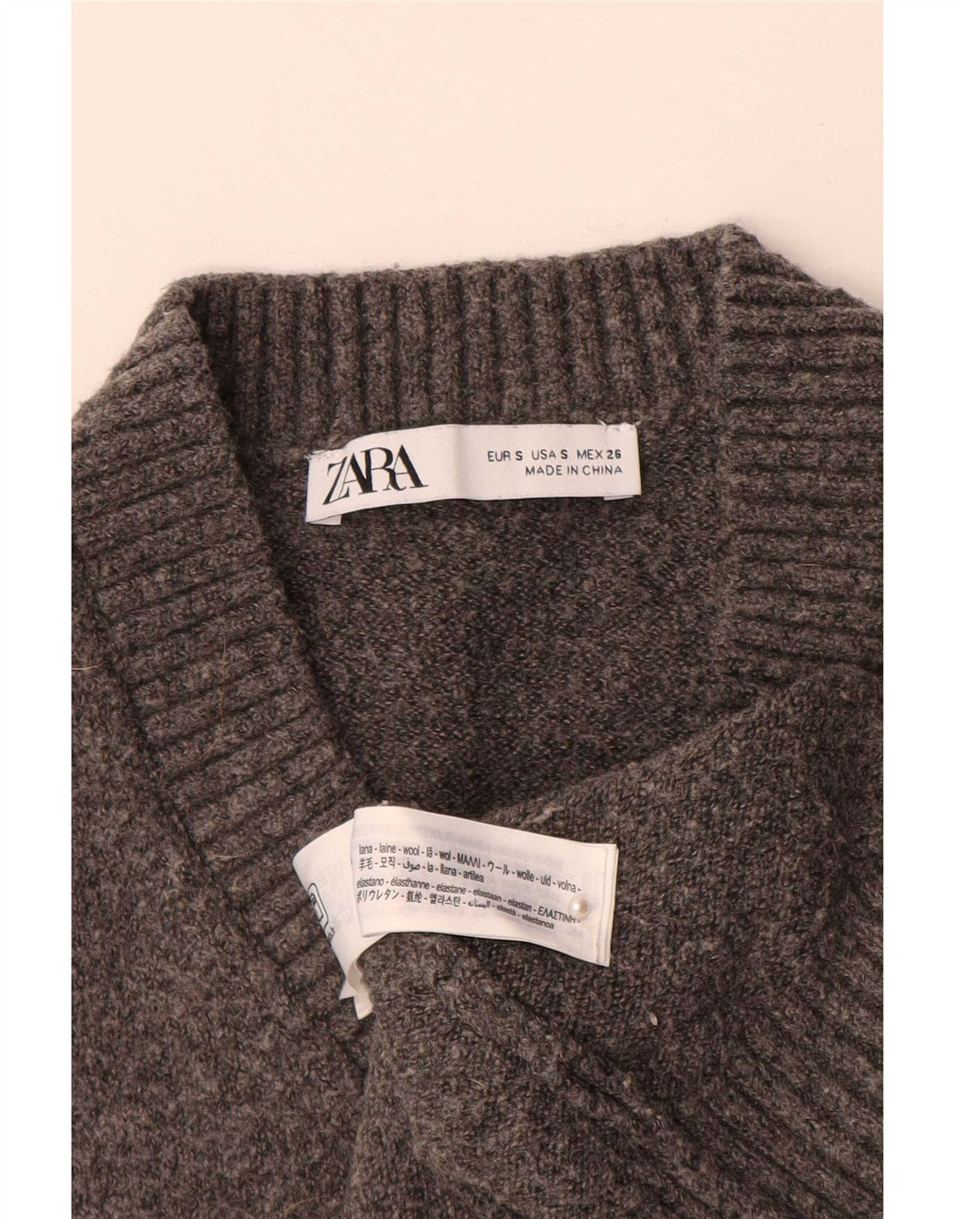 Damski podkoszulek Zara Crop Vest UK 10 Small, szara wełna
