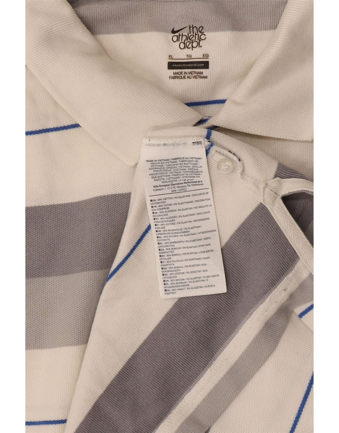 Męska koszulka polo Nike XL, szara, bawełniana w paski