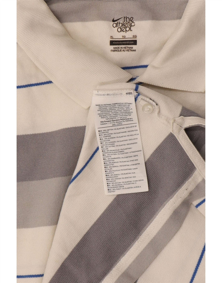 Męska koszulka polo Nike XL, szara, bawełniana w paski