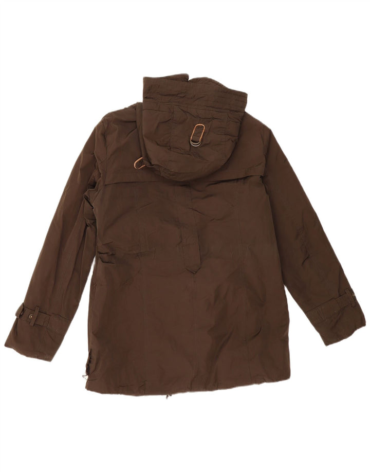 MASSIMO DUTTI Damska kurtka wiatrówka z kapturem UK 14, średnia bawełna khaki