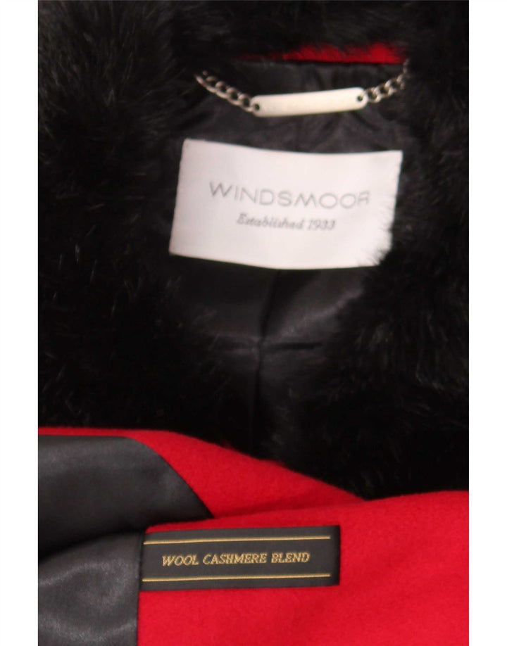 Damski płaszcz dwurzędowy Windsmoor UK 14 w kolorze średniej czerwieni