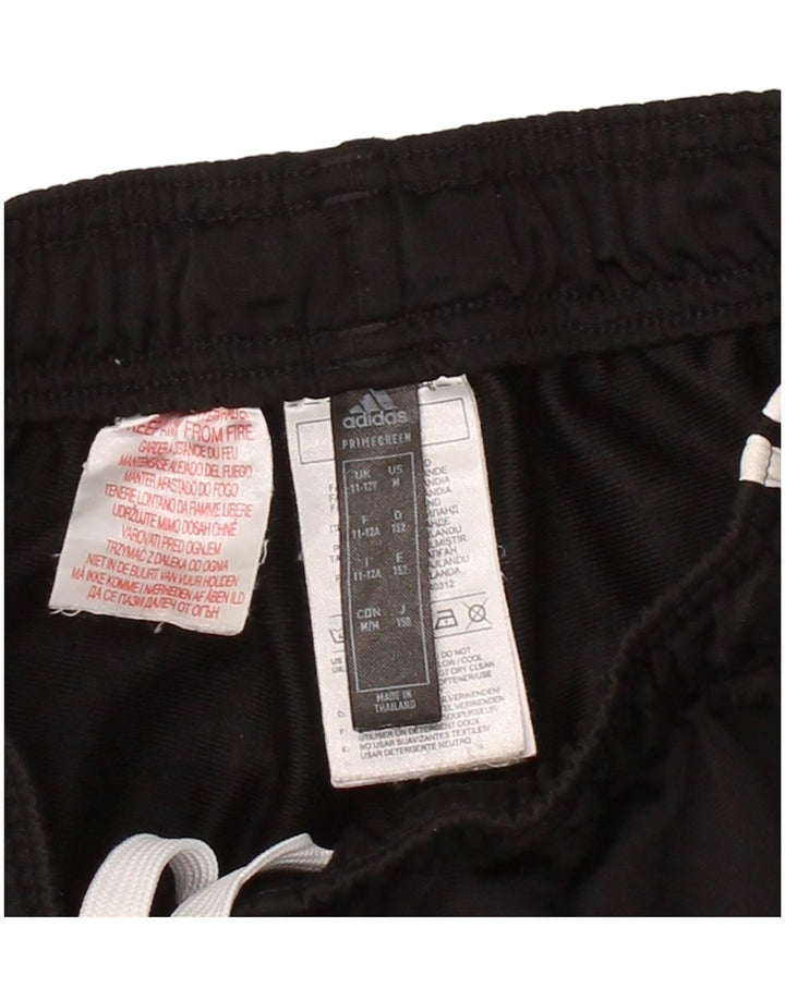 ADIDAS Boys Tracksuit Trousers Joggers 11-12 Years  Black Polyester