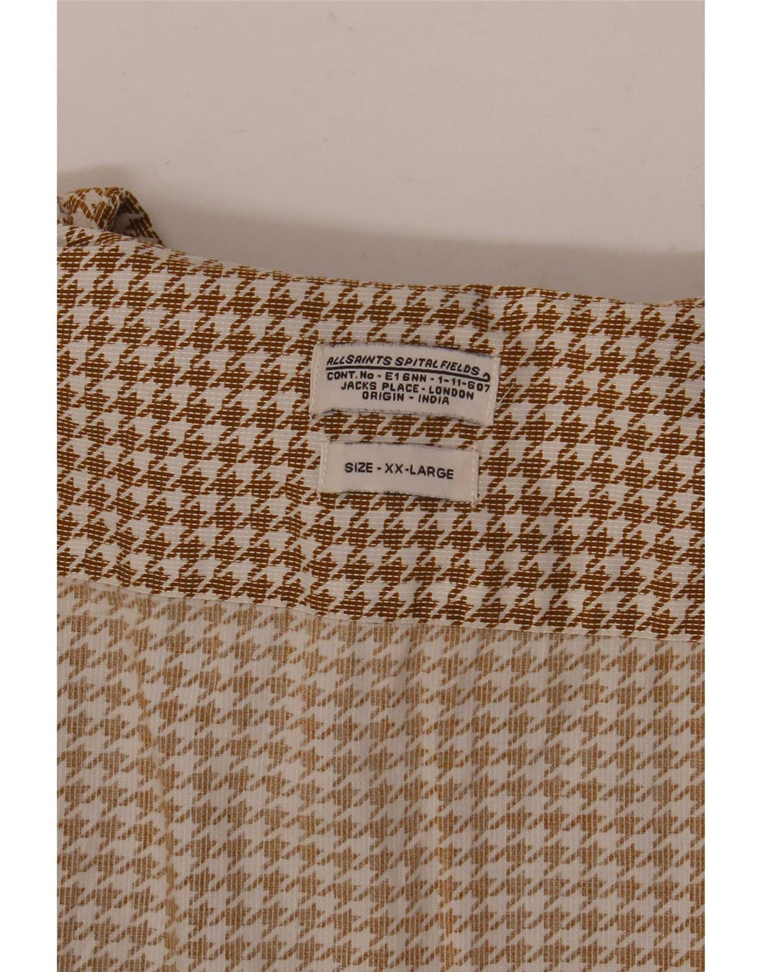 Koszula flanelowa męska All Saints 2XL w beżową pepitkę