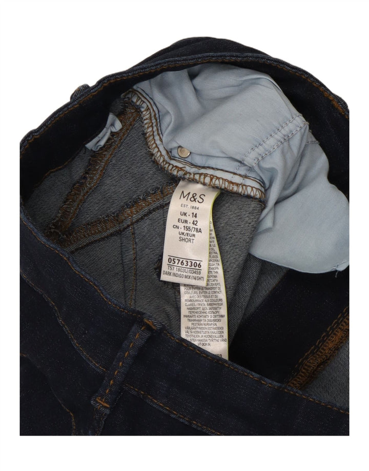 Krótkie jeansy damskie Marks & Spencer Bootcut UK 14 Medium W30 L28 Niebieskie bawełniane
