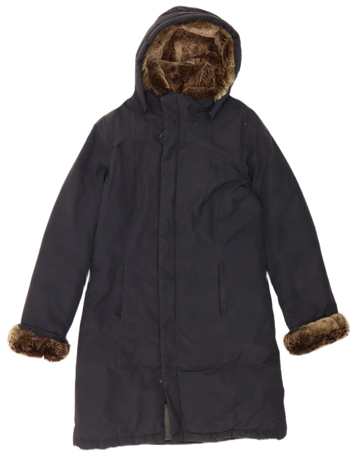 Woolrich Męski ocieplany płaszcz z kapturem UK 38, średni granatowy, bawełniany