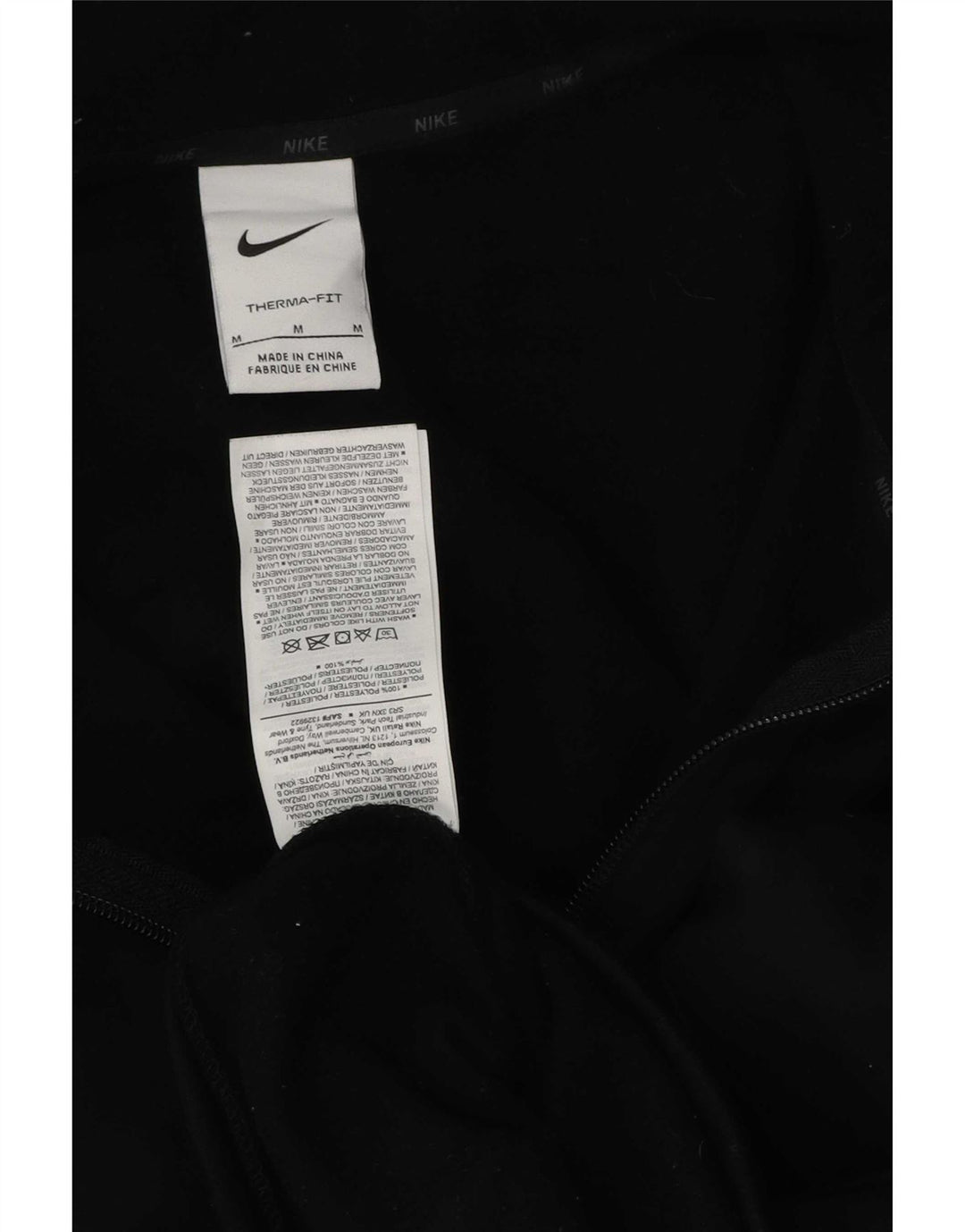 Męski sweter z kapturem i zamkiem błyskawicznym Nike Therma-Fit, średni czarny poliester