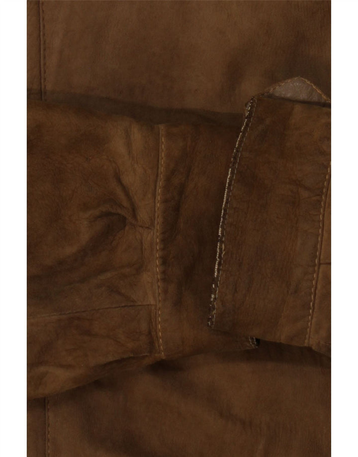 Vintage męska kurtka skórzana UK 40 duża beżowa