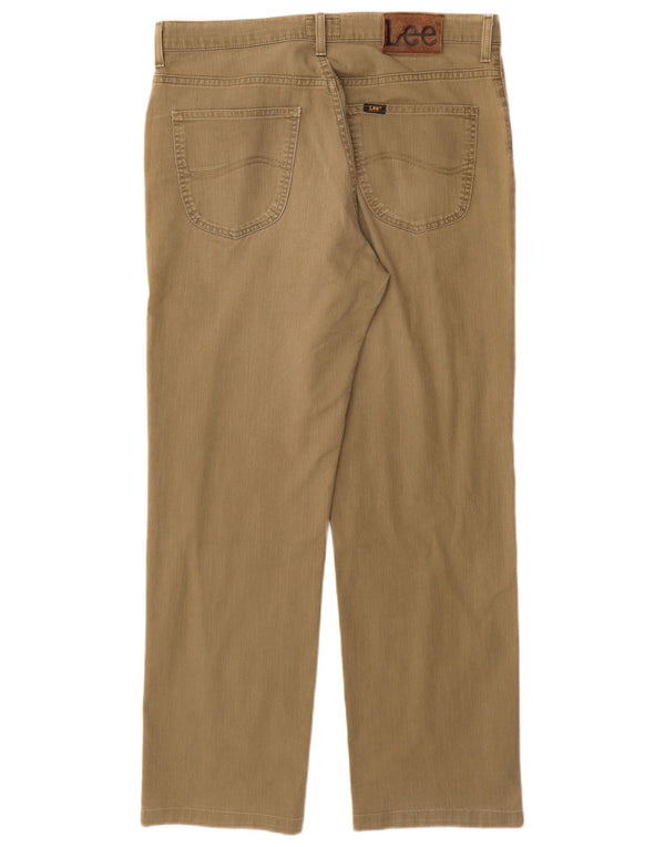 Męskie jeansy LEE Brooklyn Straight W36 L31, bawełna khaki