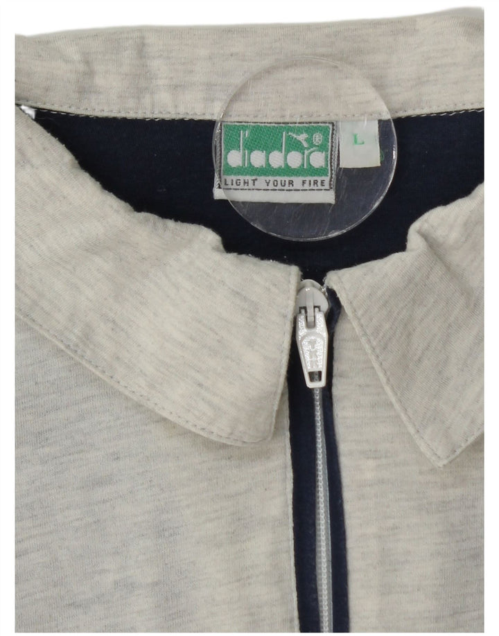 Męska koszulka polo DIADORA z grafiką, duża, granatowa, bawełniana w bloki kolorów