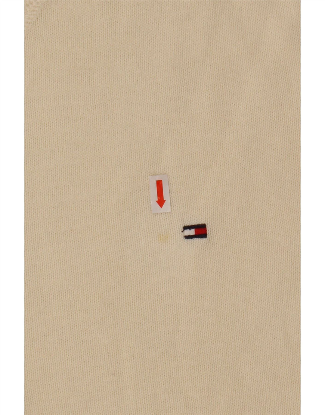 Męski sweter z okrągłym dekoltem Tommy Hilfiger w kolorze średniej beżowej bawełny