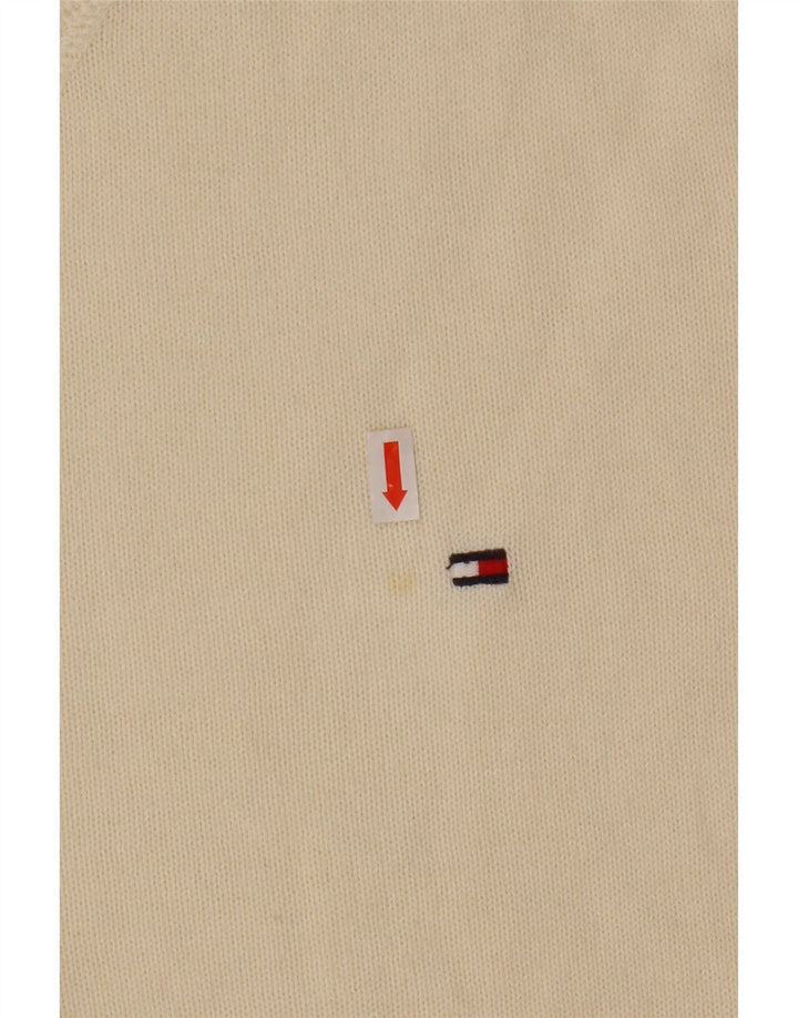 Męski sweter z okrągłym dekoltem Tommy Hilfiger w kolorze średniej beżowej bawełny