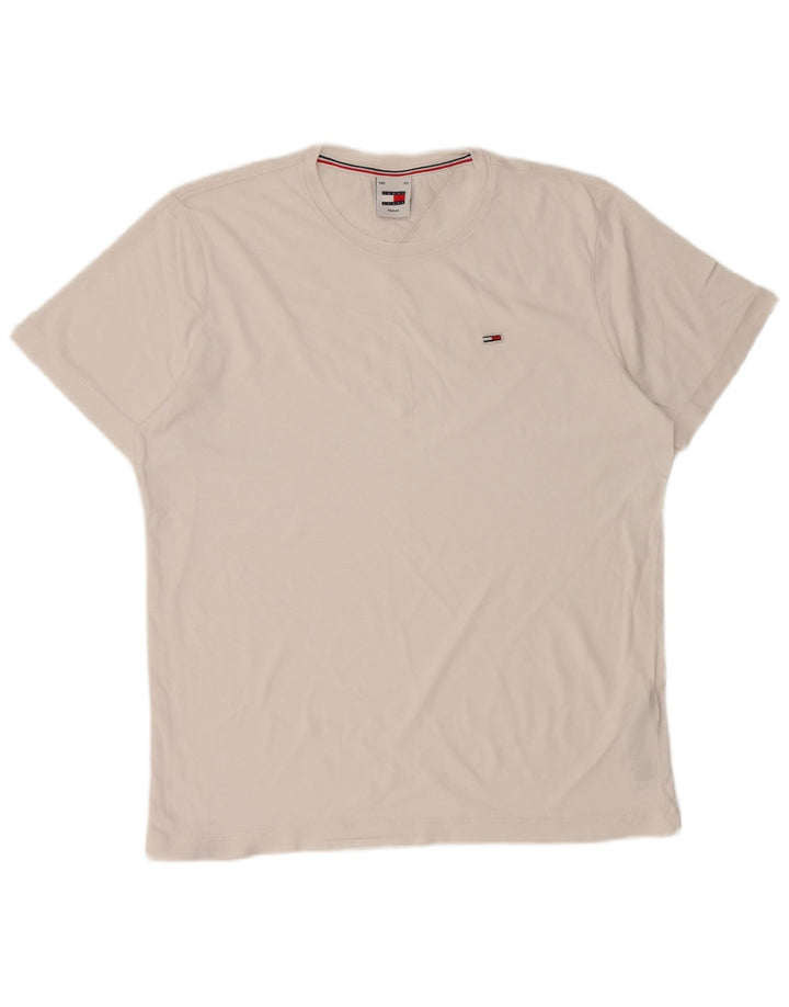 T-shirt męski Tommy Hilfiger Top, średnia, biała bawełna