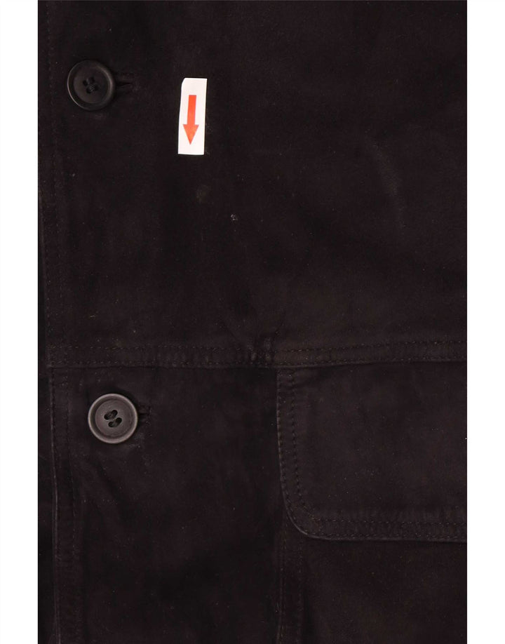 Vintage męska zamszowa kurtka bomber IT 56 3XL czarna skóra
