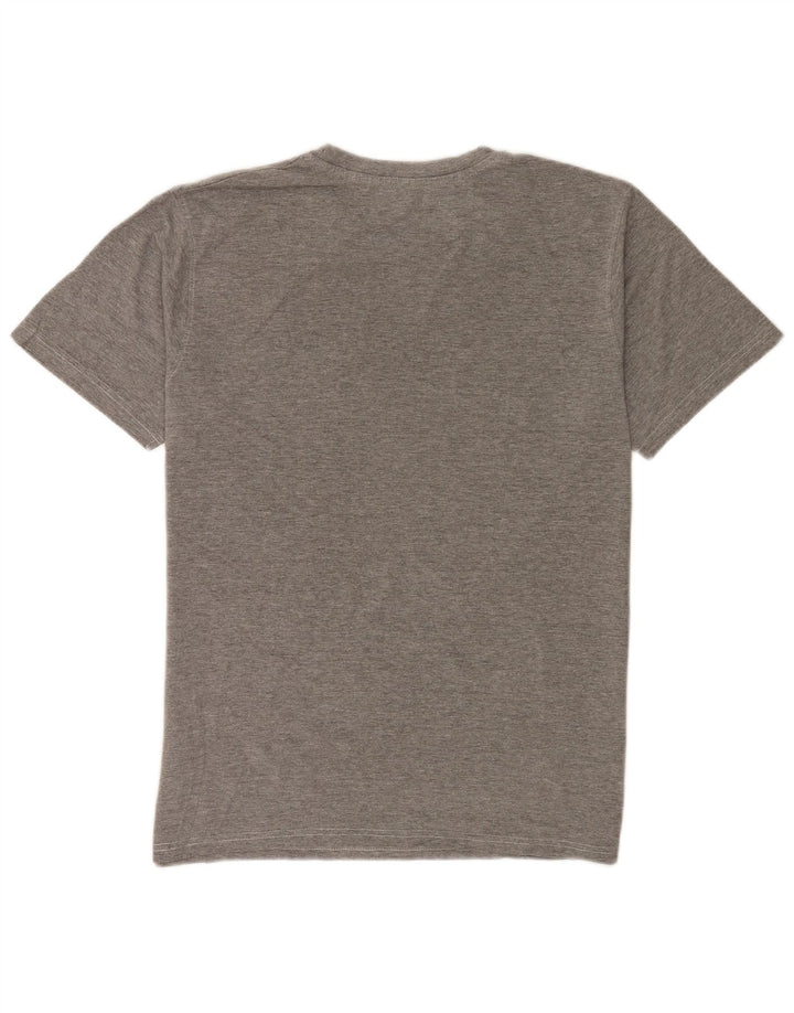 Męski T-shirt z grafiką Mountain Warehouse, średnioszary, bawełniany nakrapiany
