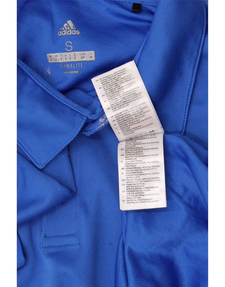 Męska koszulka polo Adidas Climalite, mała, niebieska, z poliestru