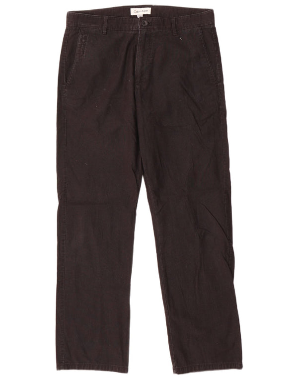 Calvin Klein Mens Straight Corduroy Trousers W30 L30 Black Cotton