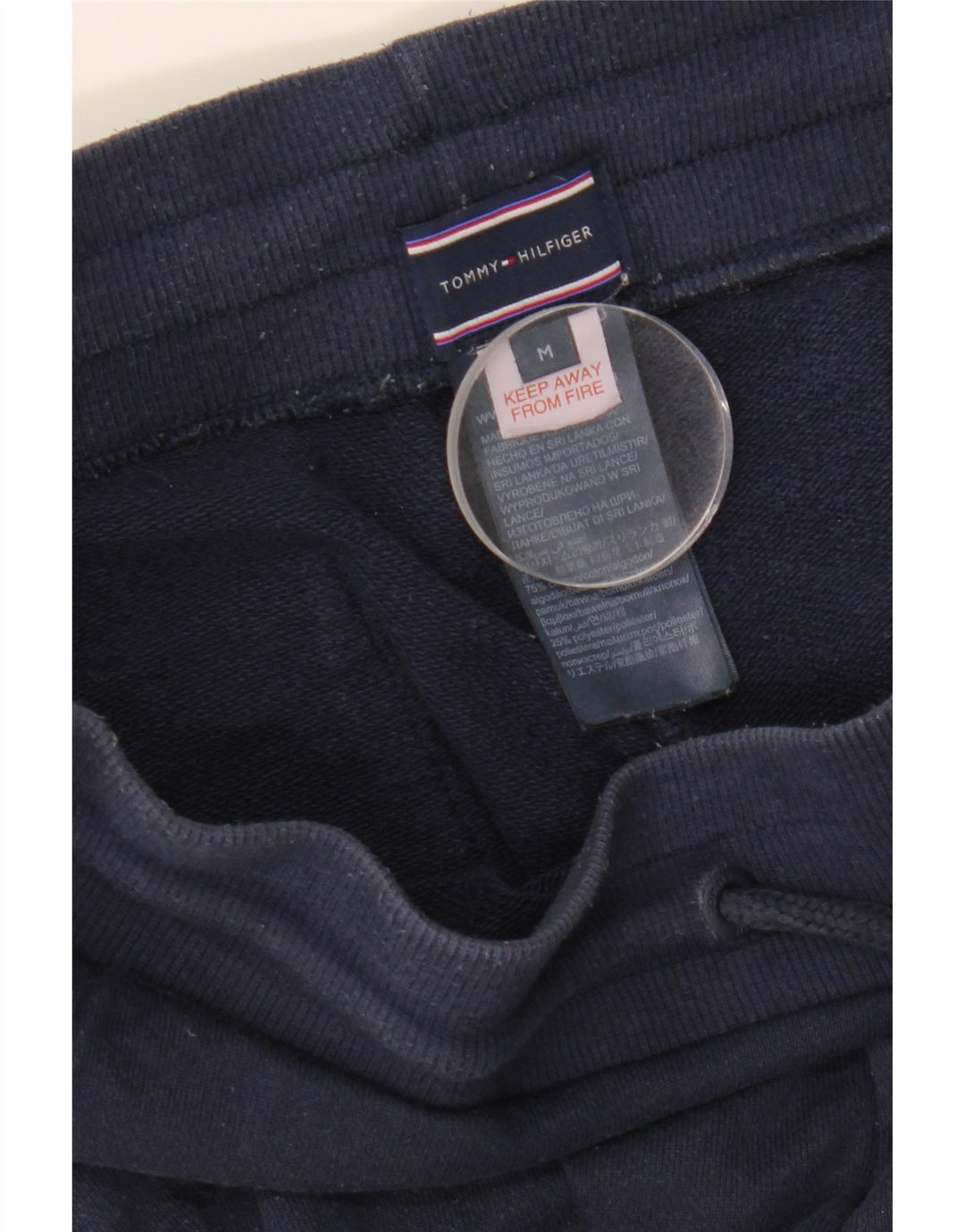 Męskie spodnie dresowe TOMMY HILFIGER z grafiką, średnie granatowe