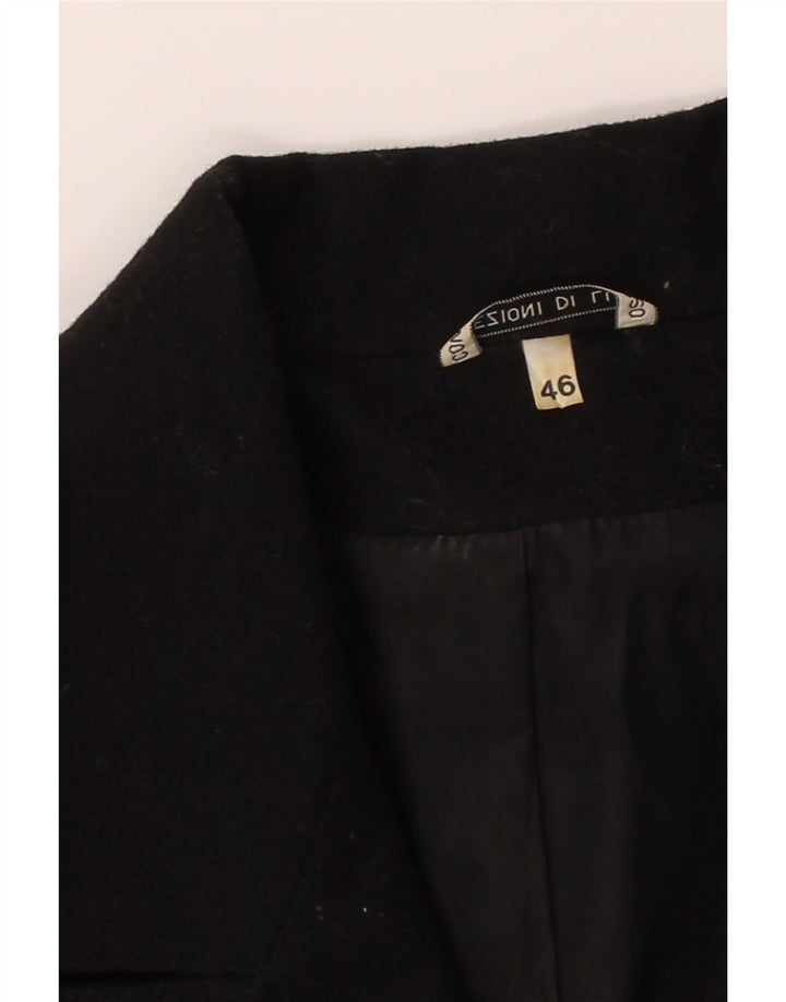 VINTAGE Womens 3 Button Blazer Jacket IT 46 Large Black Vintage Vintage and Second-Hand Vintage from Messina Hembry 