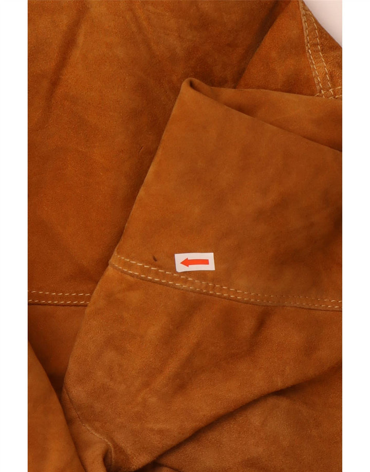 Męska zamszowa kurtka bomber VINTAGE UK 40, duża, beżowa