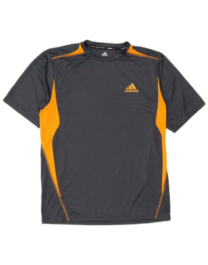 Adidas Męska koszulka Climalite Top z poliestru w kolorze średnioszarym