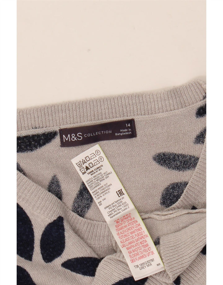 Marks & Spencer Damski sweter z dekoltem w łódkę, UK 14, duży, szary