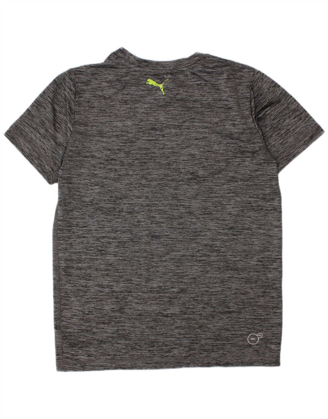 Chłopięcy T-shirt z grafiką Puma, 7-8 lat, mały, szary, nakrapiany poliester