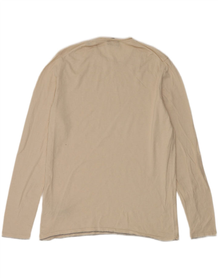 Damski top Massimo Dutti z długim rękawem, UK 18 XL, beżowy, bawełniany