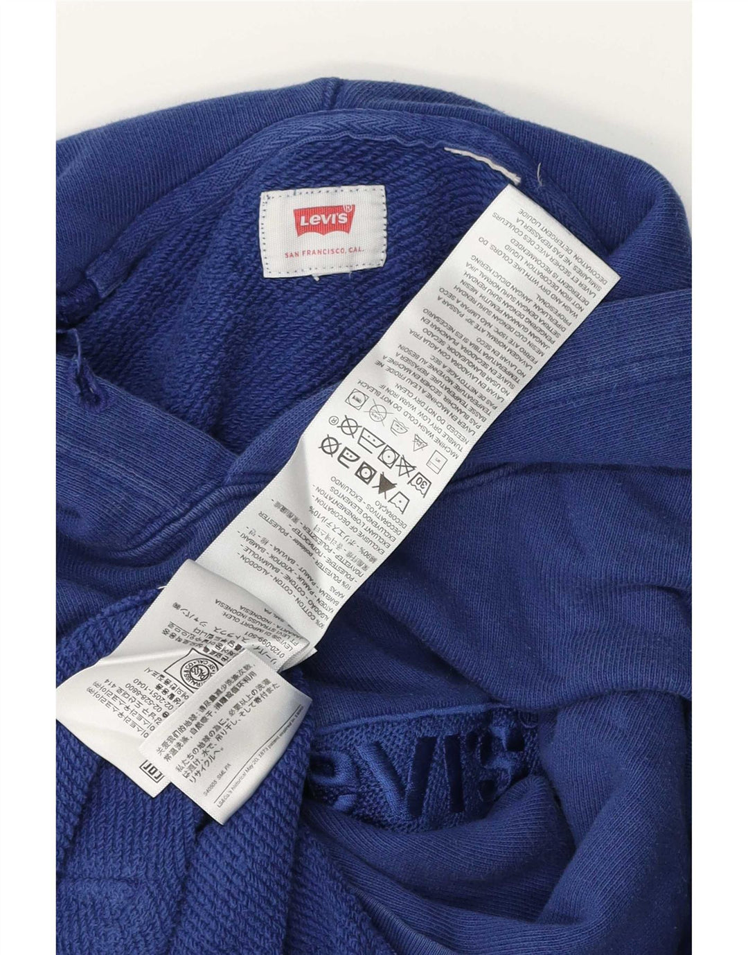 Męski sweter z kapturem Levi's z grafiką, mały, niebieski, bawełniany