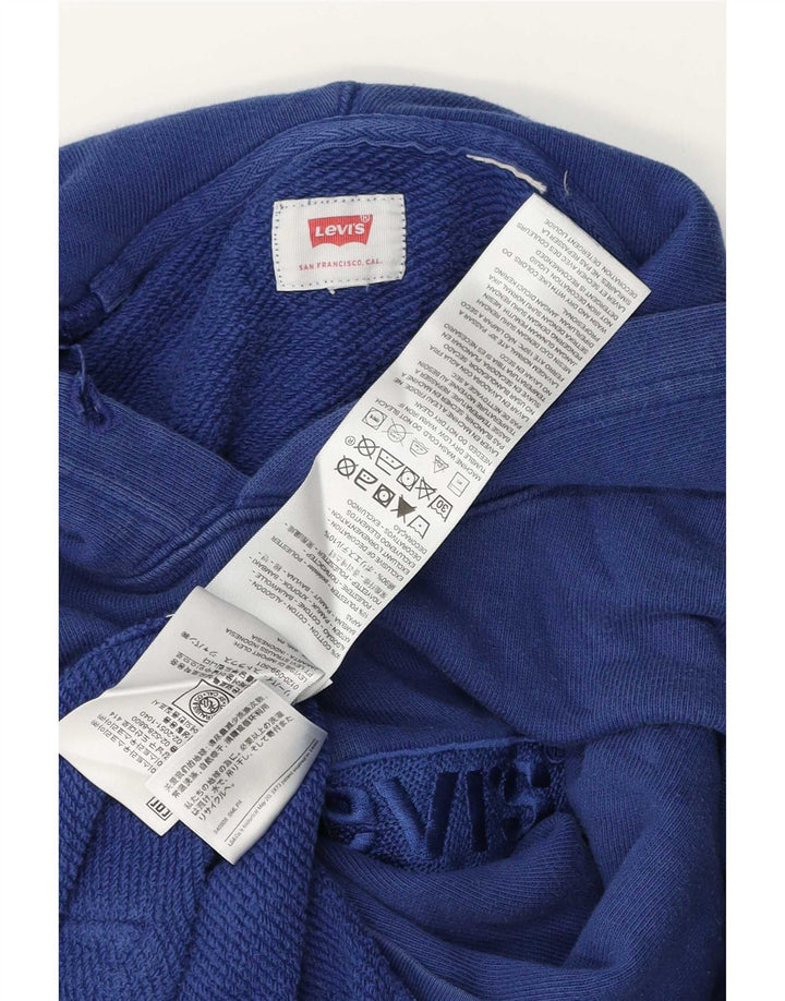 Męski sweter z kapturem Levi's z grafiką, mały, niebieski, bawełniany