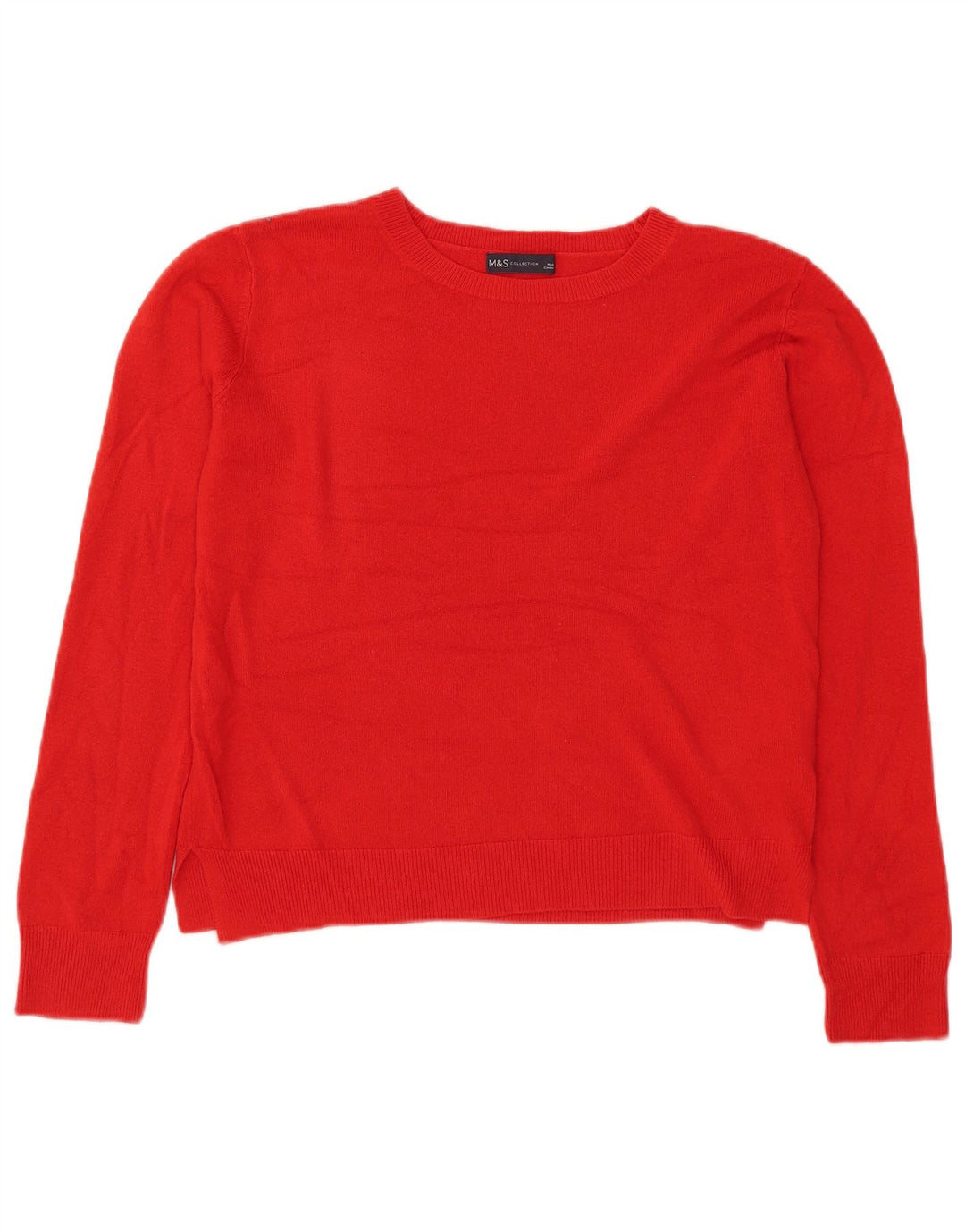 Marks & Spencer Damski sweter z okrągłym dekoltem, UK 12, średni czerwony