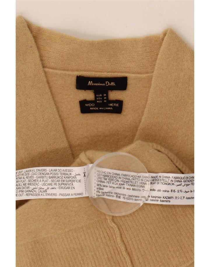 Sweter damski Massimo Dutti Crop Cardigan UK 12 Średni beż wełniany