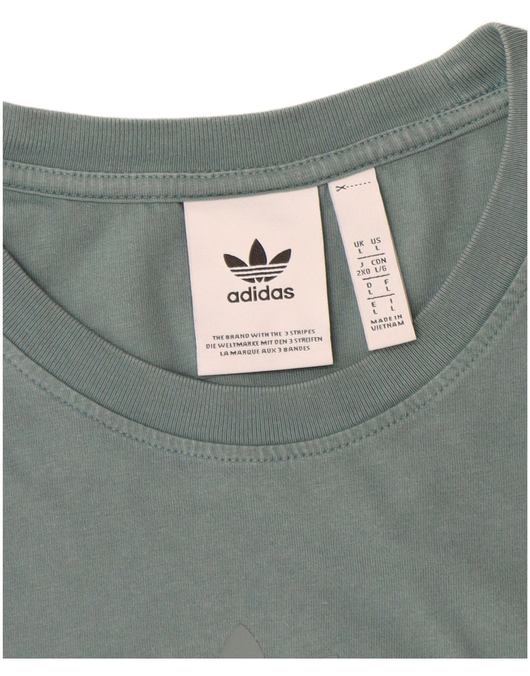 Adidas Męski T-shirt Top Duży Niebieski Bawełniany
