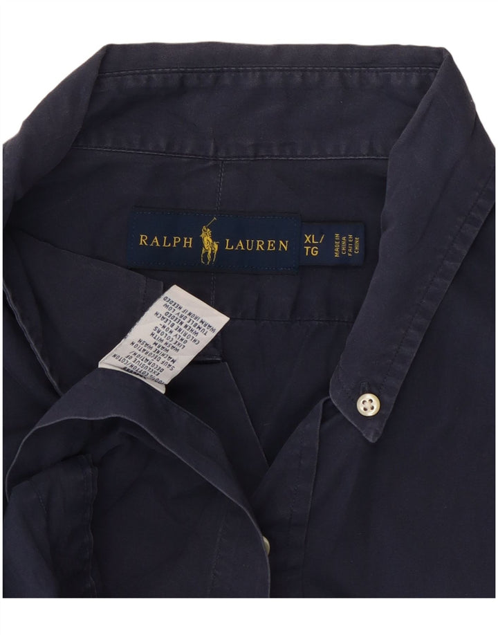 Koszula męska z krótkim rękawem Ralph Lauren XL, granatowa, bawełniana