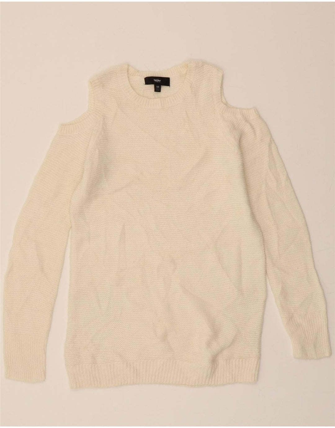 MOSSIMO Womens Crew Neck Jumper Sweater UK 6 XS White Acrylic Vintage Mossimo and Second-Hand Mossimo from Messina Hembry 