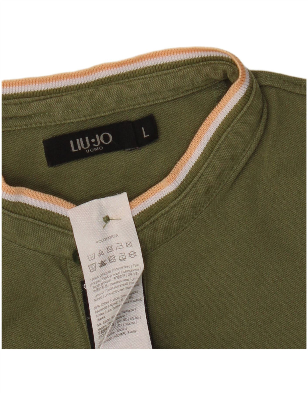 Męska koszulka polo Liu Jo, duża, bawełniana w kolorze khaki