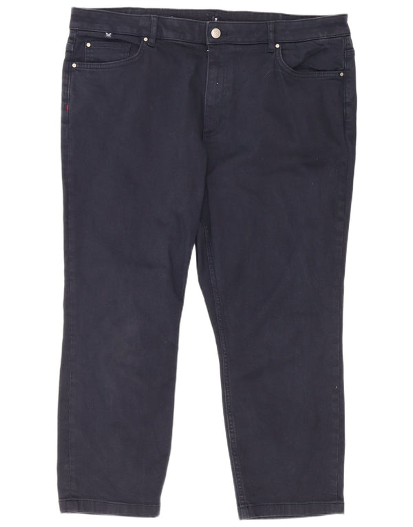 Crew Clothing Damskie krótkie spodnie z wysokim stanem UK 18 XL W38 L24 Granatowe