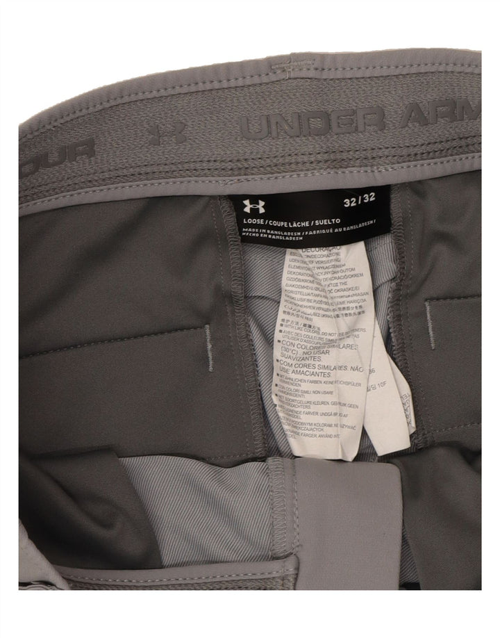 UNDER ARMOUR Mens Slim Chino Trousers W32 L32 Grey Polyester Vintage Under Armour and Second-Hand Under Armour from Messina Hembry 