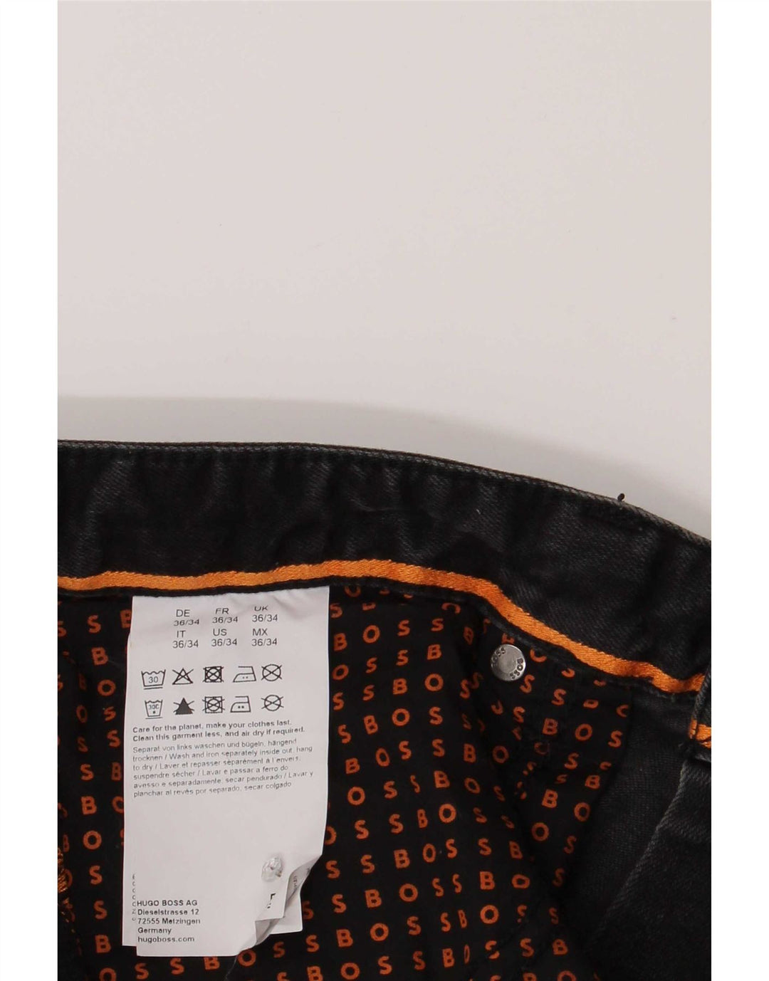 Męskie jeansy slim Hugo Boss W36 L34 Czarne bawełniane