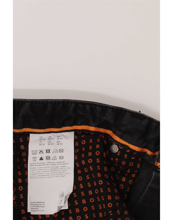 Męskie jeansy slim Hugo Boss W36 L34 Czarne bawełniane