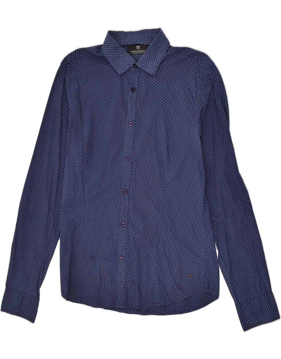 SCOTCH & SODA Mens Shirt Small Navy Blue Spotted | Vintage Scotch & Soda | Thrift | Second-Hand Scotch & Soda | Used Clothing | Messina Hembry 