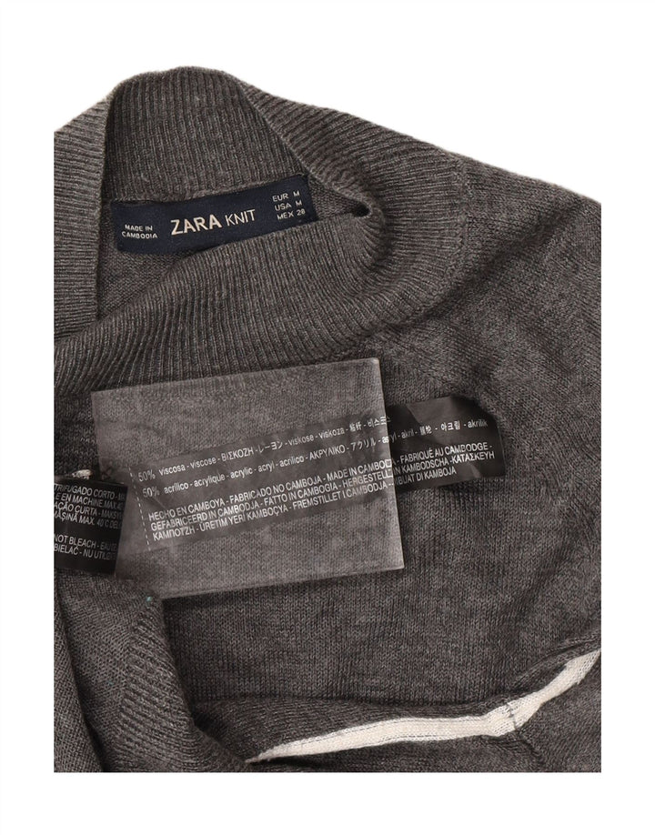 Damski sweter z golfem ZARA UK 12, średnioszara wiskoza