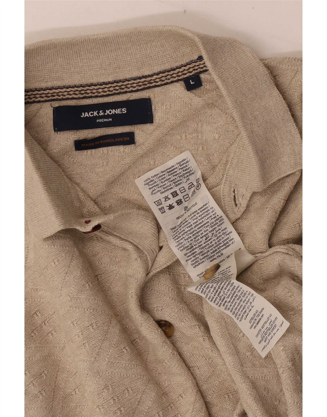 Męska koszulka polo Jack & Jones, duża, beżowa, bawełniana