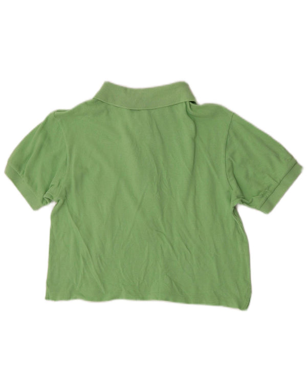 Lacoste Womens Crop Polo Shirt Size 40 Medium Green Cotton