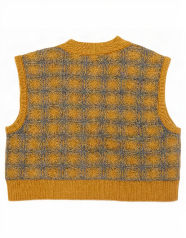 Damski podkoszulek Zara Crop Oversize z kamizelką UK 10 w małą żółtą kratkę