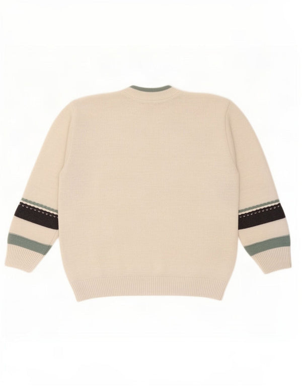 Vintage męski sweter z okrągłym dekoltem IT 44/46 XS wielokolorowy geometryczny