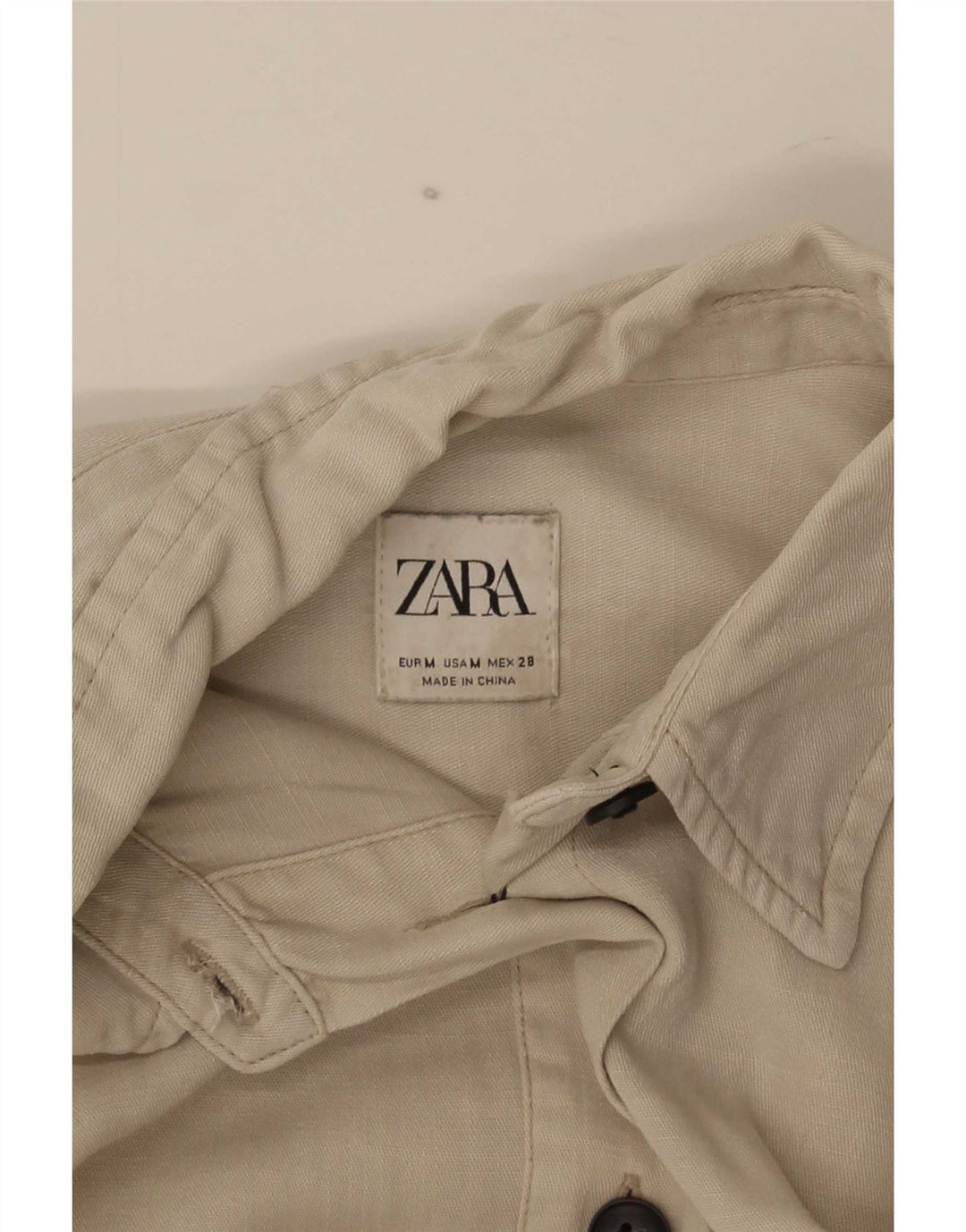 Damska sukienka koszulowa oversize Zara UK 14 średni beż